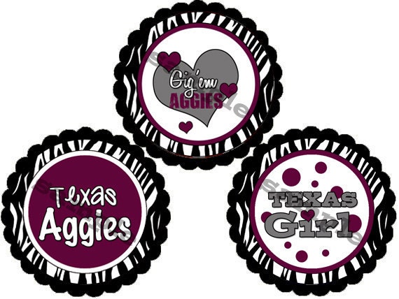 Cupcake Toppers - Texas A&M Aggies Set of 12 Personalized Party Decorations