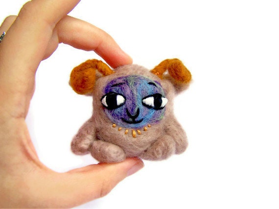 Needle felted 'Sky Ram' Amigurumi Soft Sculpture