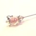 Petite Soft Pink blush Rosebud Lamp Glass miniature teapot Victorian hat pin or scarf pin TAGT