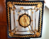 Vintage golf scarf - navy/gold