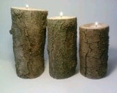 Rustic Tealight Candle Holder Centerpiece, Log, Indoor or Outdoor, Wedding Centerpiece, Patio