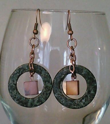 Earrings, Black Earrings, Hoop Earrings, Amber Earrings