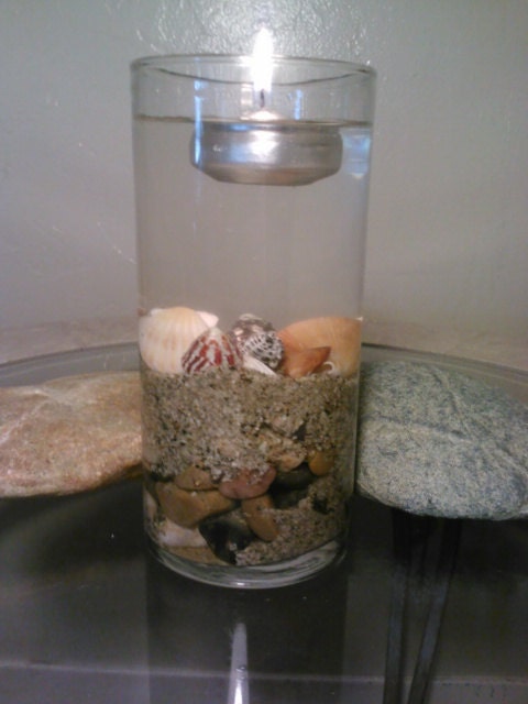 Beach Wedding Centerpiece, Floating Candle, Glass Tealight Candle Holder, Beach Party
