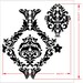 Large Wall  Damask STENCIL Pattern FAUX MURAL 1007