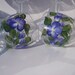 Wine Glasses Summer Blue Large Hand Painted set of 6 - 11 3/4 oz