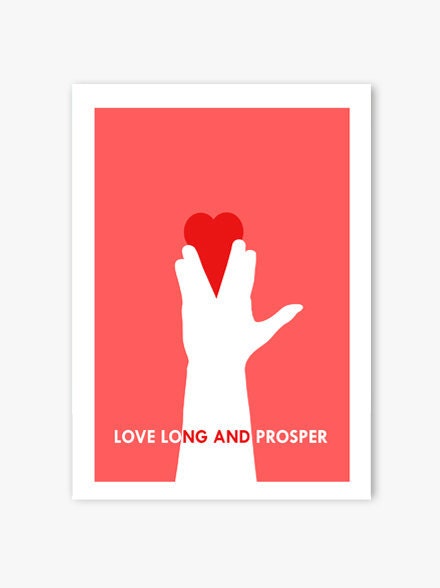Valentines Card Star Trek 'Love Long and Prosper'