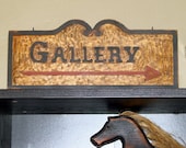 Hand Carved Wooden Gallery Sign