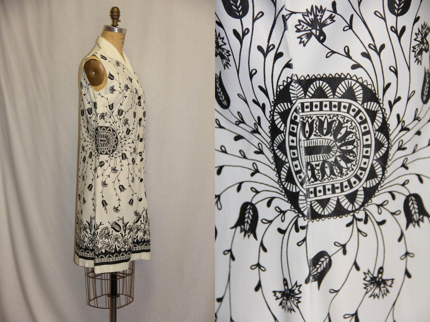 Large Vintage Dress BERNARDO Sleeveless Summer Frock
