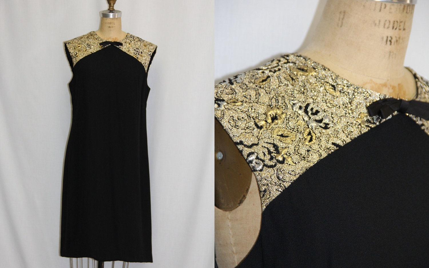 LARGE Vintage 1950s Cocktail Dress Sleeveless