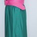 Color Block Vintage Dress Navy Blue and Green XL