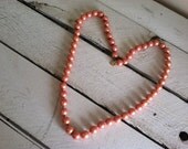 Free Shipping Vintage peach faux pearls / peach pearls / shabby chick pearls