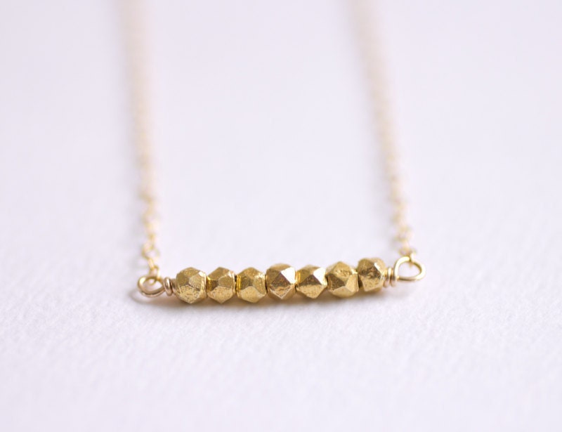 Gold vermeil nugget bar necklace - friendship necklace - best friend gift - simple everyday gold filled jewelry