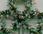 18 inch St. Patrick's Day Shamrock wreath using decorative wire edged ribbon.