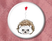 I Love You Hedgehog - Pinback Button Badge -  2.25" Two Inches