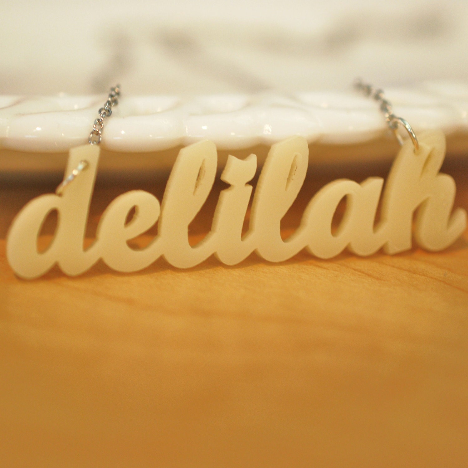 your name in acrylic necklace