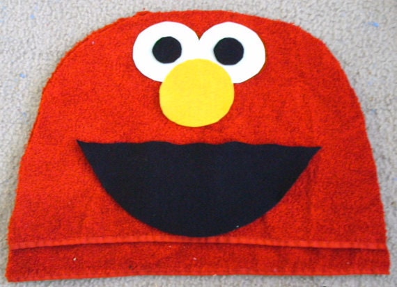 Elmo Sesame Street Hooded Towel - One size towel fits little and big kids