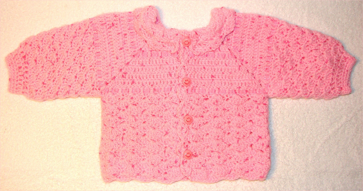 Crochet Baby Girl Layette  Perfect For Baby Shower Gift with pink tubers