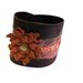 Leather flower bracelet with handmade leather flower and vintage lace