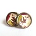Floral stud earrings botanical earring studs