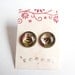 Floral stud earrings botanical earring studs