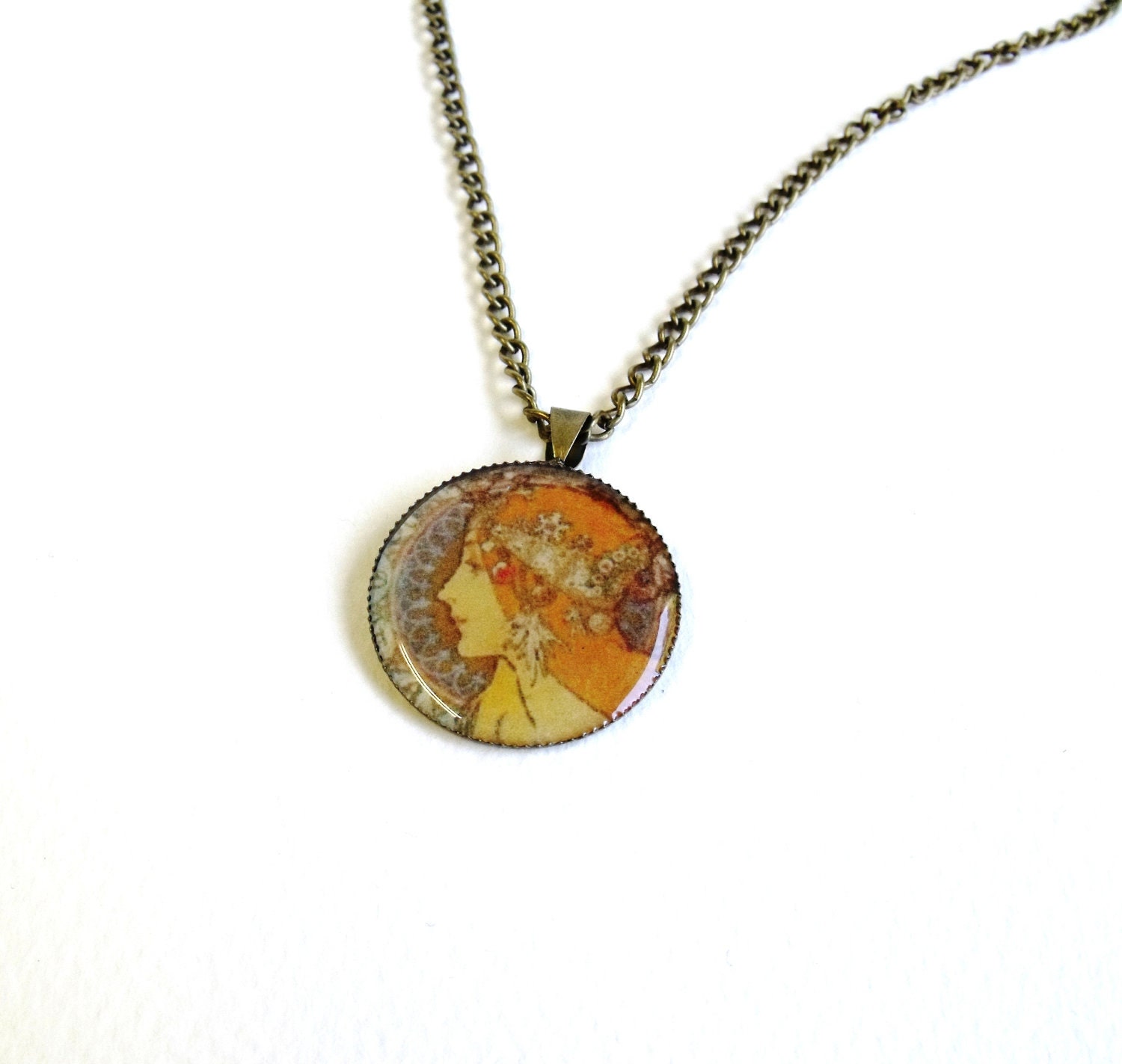 Art Nouveau Mucha Zodiac necklace