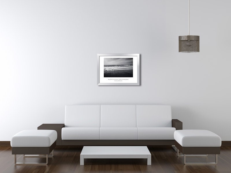 Beach Ocean Photo black & white waves sky contrast 8x12" print
