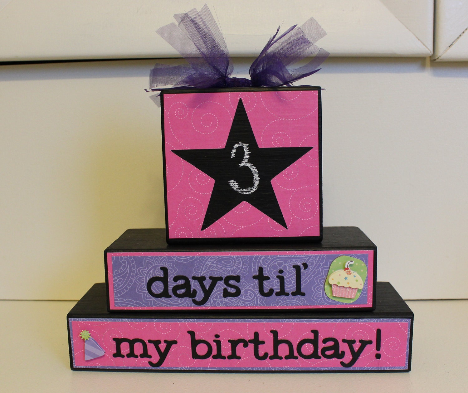 Birthday Countdown Wooden Blocks
