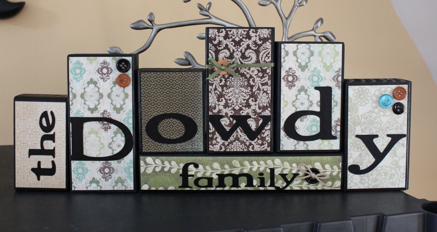 Personalized Family Wooden Block Sets-Home Decor