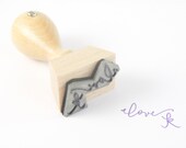 Custom Rubber Stamp - personalized Love stamp with your initial -  2 inch rubber stamp