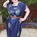 Silken Blue Floral Dress - XL / XXL / Plus Size