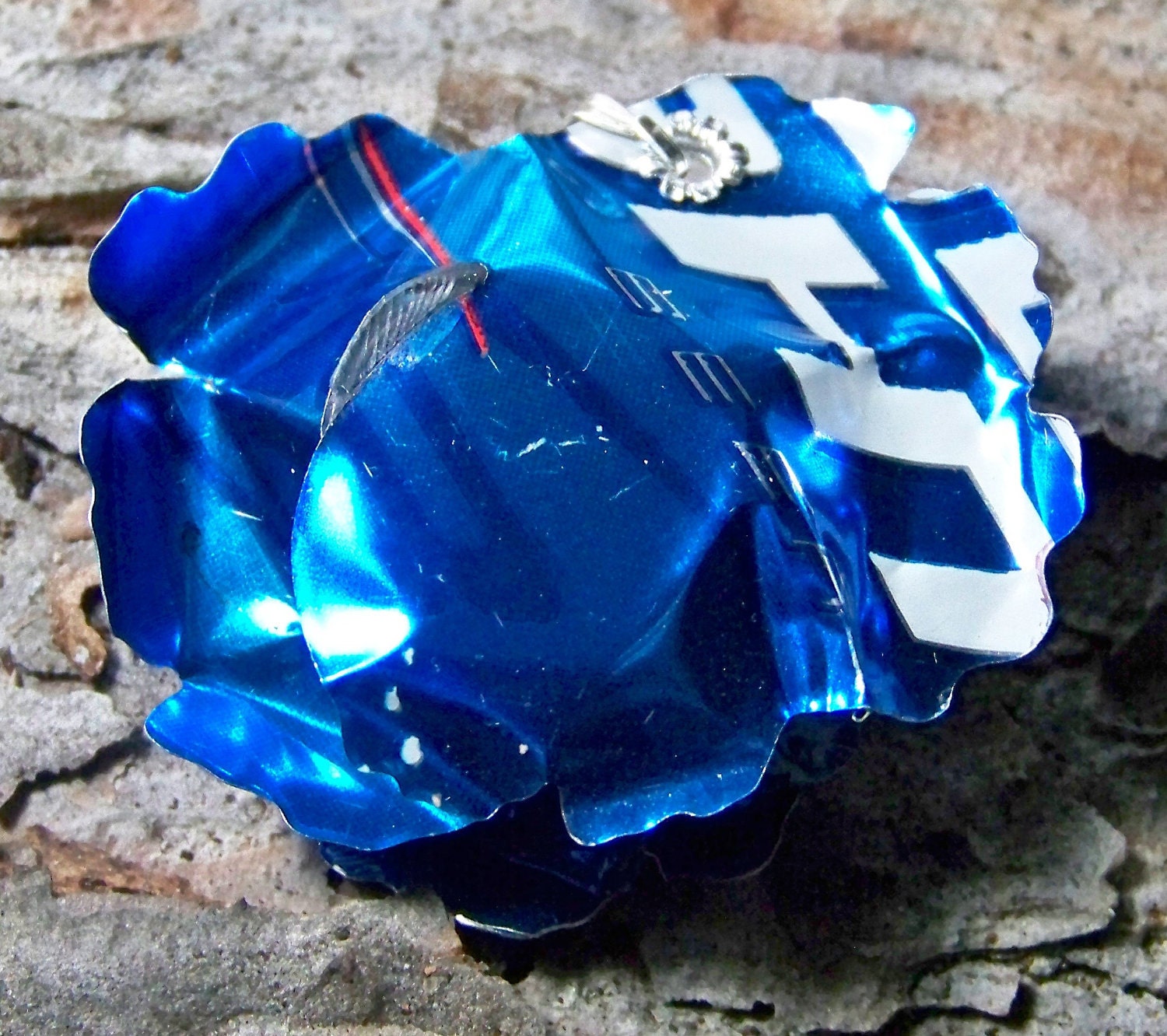 Upcycled Jewelry, Recycled Soda Can Rose Pendant-21