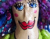13" painted cloth art doll