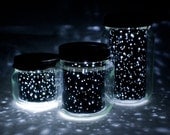 STAR JARS set of 3 // 2oz, 4oz, & 6oz  upcycled constellation nightlights
