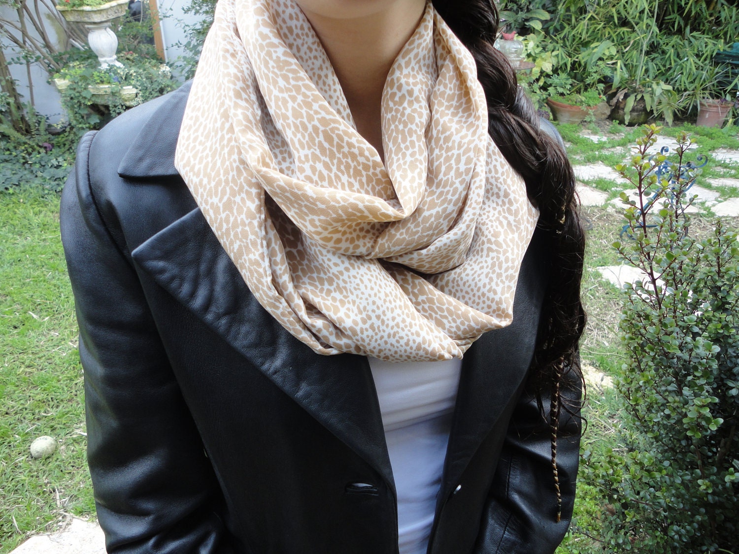 Spring Scarf, Infinity Scarf, Infinity Scarf, Beautiful scarves Snake Animal Print , Chick Scarf Long, Gift for Her. ISRAEL