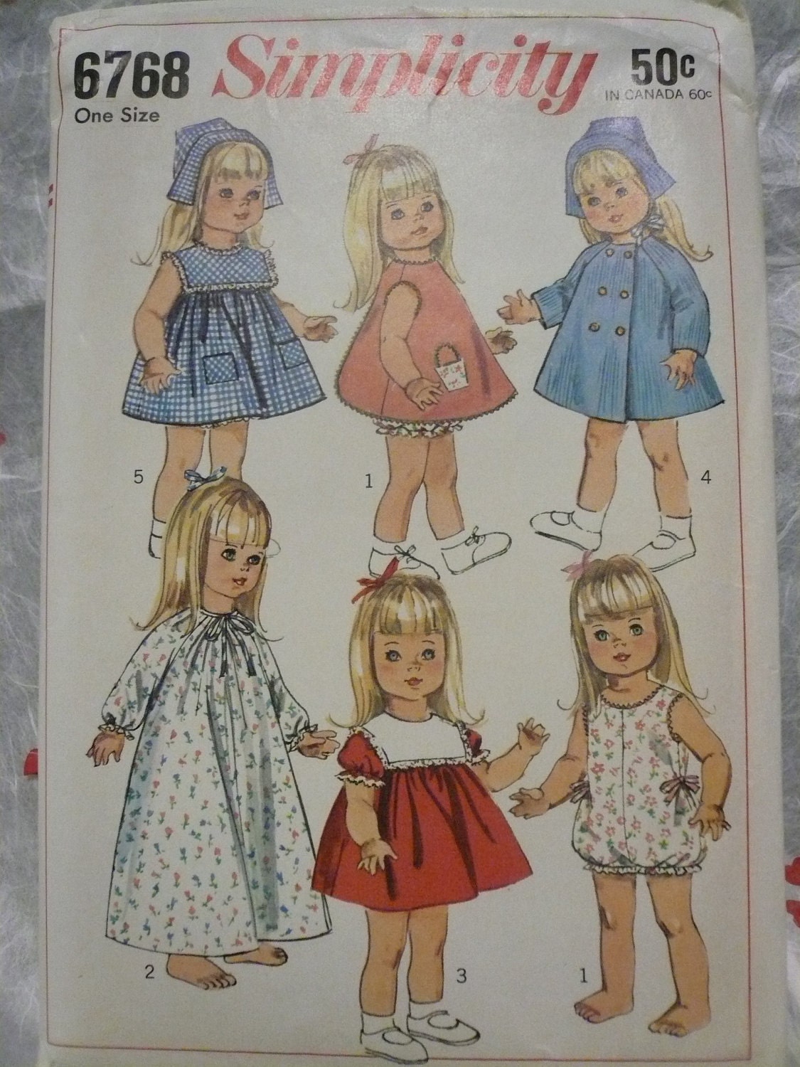 Vintage Simplicity Pattern 6768 Wardrobe for 18 Inch Dolls Such as Susie Sunshine Baby First Step and Goody Two Shoes