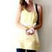Yellow Spots Apron - butter and white retro hostess apron with ruffle and pockets