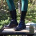 Black Leather Women's Rocker Boots Size 6 1/2 by Mia