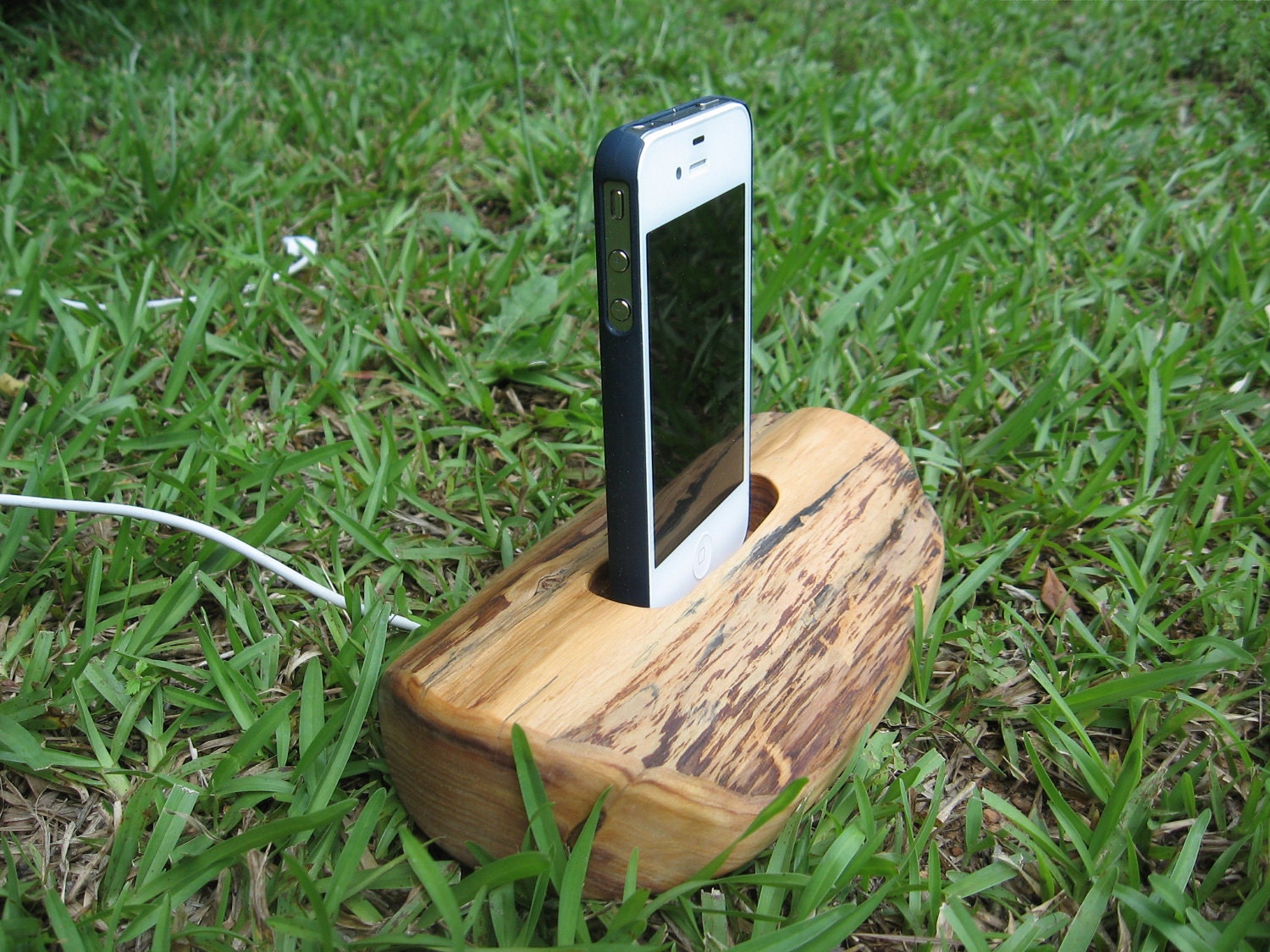Hand made iPhone 4 or iPhone 5 and iTouch charging & docking station for home or office. Made from cedar wood.
