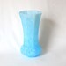Vintage Marbled Aqua Blue Glass Vase, Murano style. 12 inches tall.