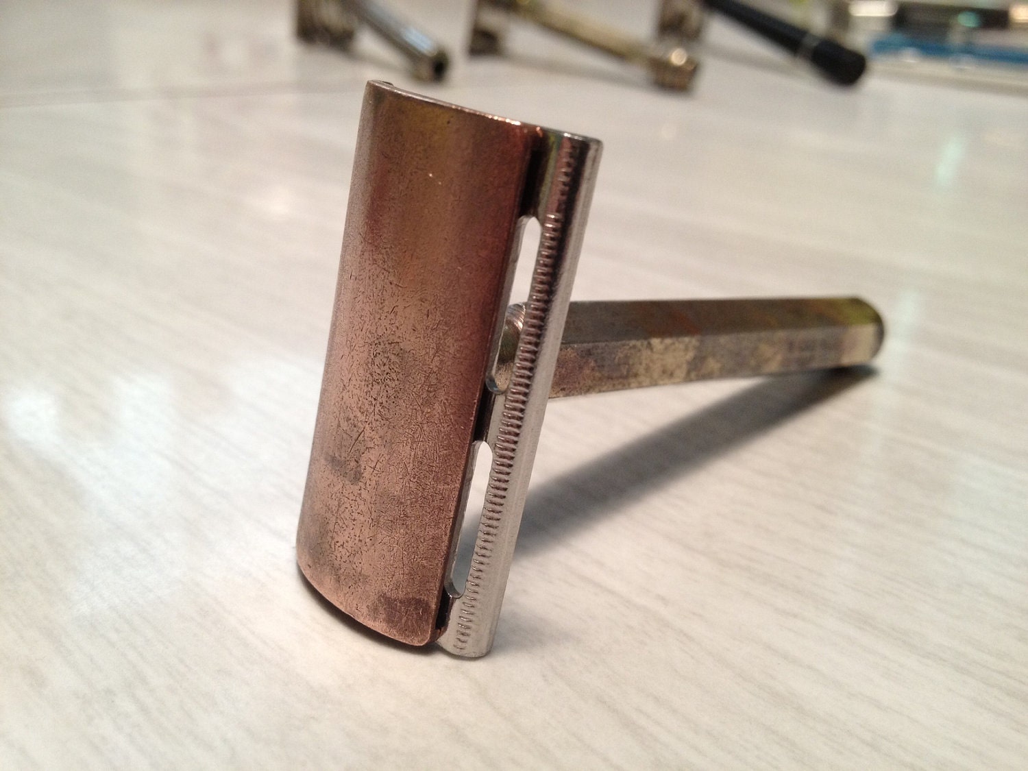 Frankenrazor Tech Double-Edge Razor - Bronze in color