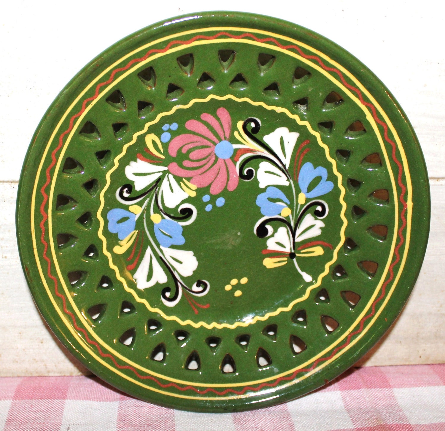 Vintage Hungarian Ceramic Plate Hand Painted by MuzettasWaltz