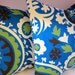 Premier Print Indoor Outdoor Suzani Pillow Covers Medallion Blue Moon Green Chair Pool Deck Cushion Contemporary Modern