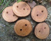 Wooden Buttons Nature Inspired Rustic Cherry Wood Tree Branch Buttons for Knitting, Crochet, Journals, Totes and Clothing (Set of 5)