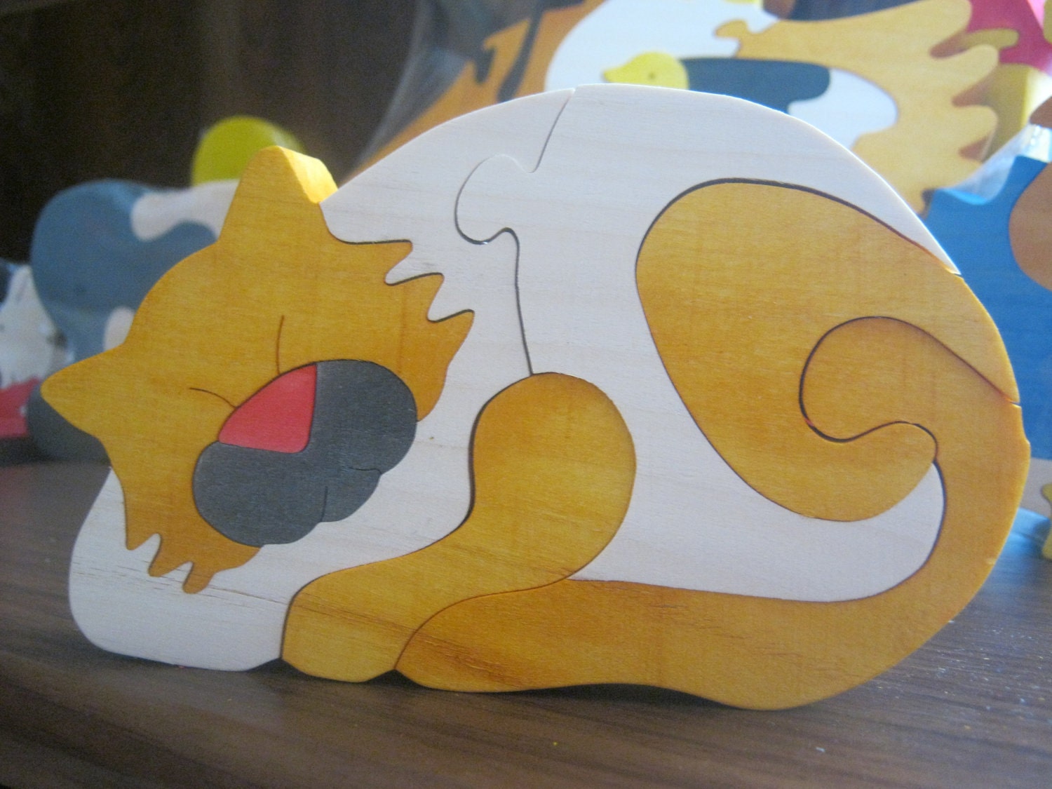 Wooden puzzle "Red Cat" Eco Toy