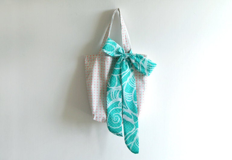 ON SALE - My Little Love tote bag, big green bow