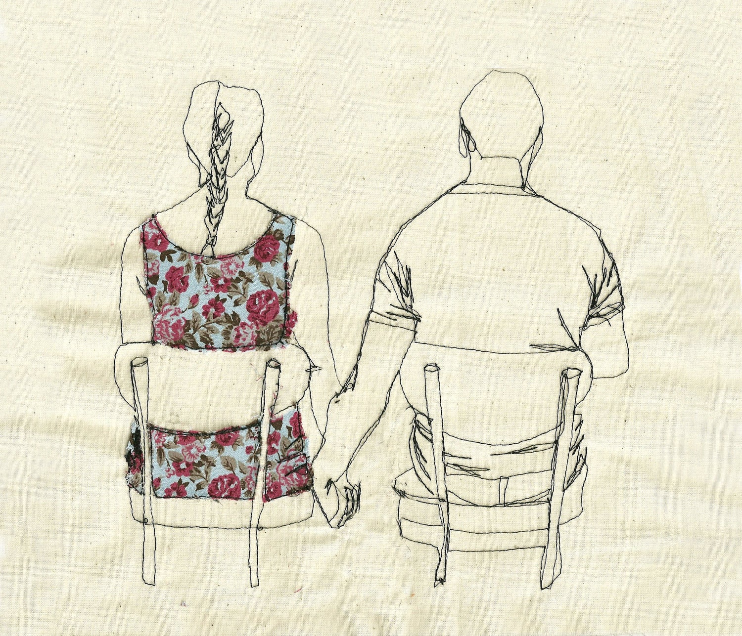 Print of an embroidered illustration by Sarah Walton