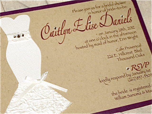 Bridal Shower Invitations "The Dress'