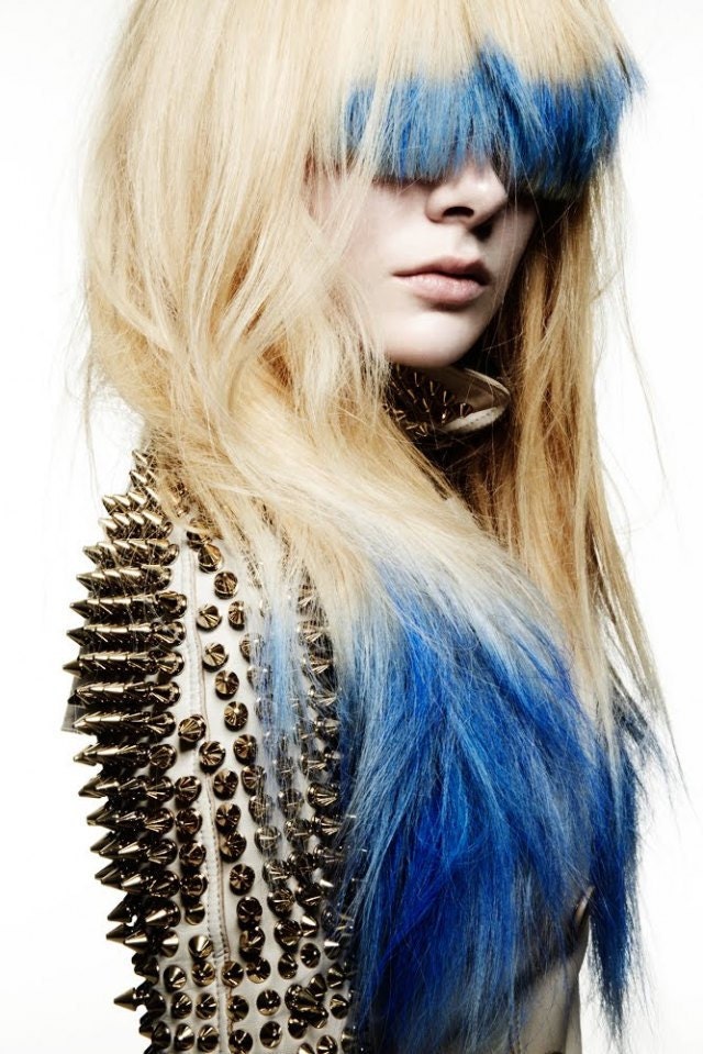 PEACOCK BLUE/ solid colored/ human hair extension/ clip-in hair/ dip dye ombre/ full set (4) hair extensions/ ready to SEND