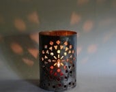 Starlight Candle Lantern in plasma cut steel by sculptor Bruce Gray