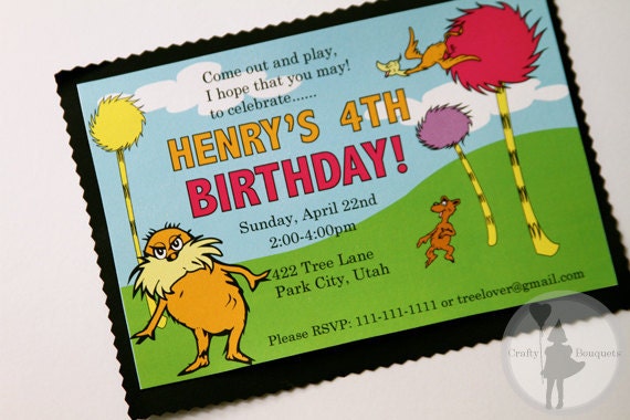 Dr. Seuss Inspired Party  Invitation Package: (Printable Edition)